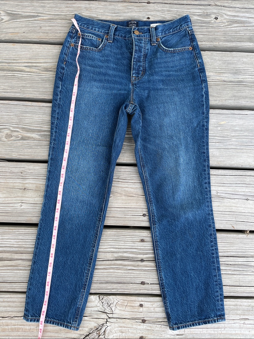J. Crew Women's Straight-Leg Denim Jeans in Medium Blue